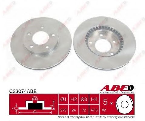 Диск переднього гальма C33074ABE ABE
