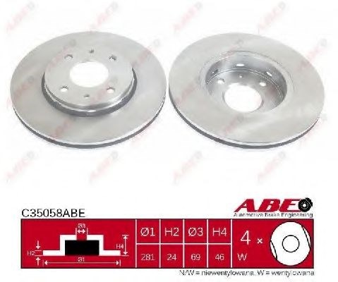 Диск гальмівний передній C35058ABE ABE