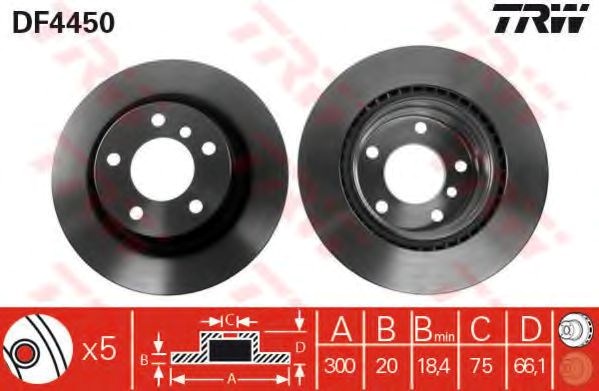 Trw диск тормозной задн bmw 116-120, 318-328 DF4450