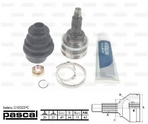 ШРУС зовнішній G18025PC PASCAL