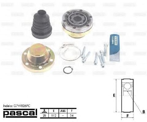 ШРУС внутрішній, передній G7W026PC PASCAL
