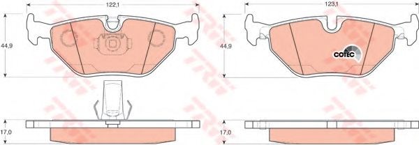 Задні колодки GDB1265 TRW
