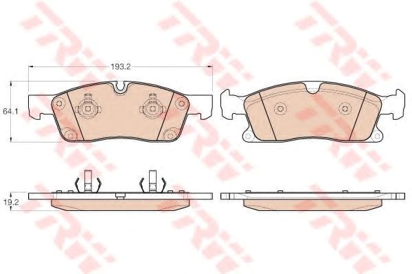 Передні гальмівні колодки GDB1955 TRW