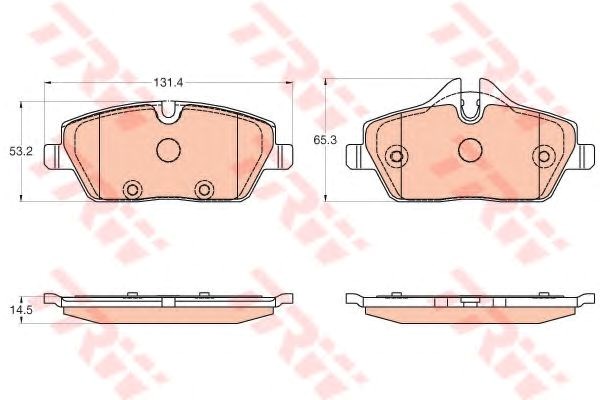 Передні гальмівні колодки GDB2038 TRW