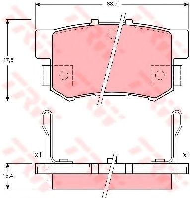 Комплект задніх колодок GDB3191 TRW