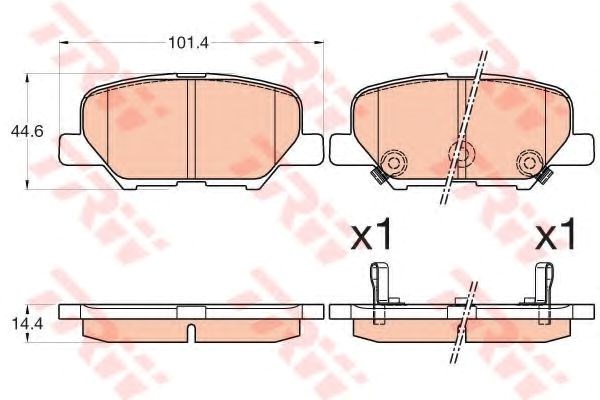 Комплект задніх колодок GDB3583 TRW