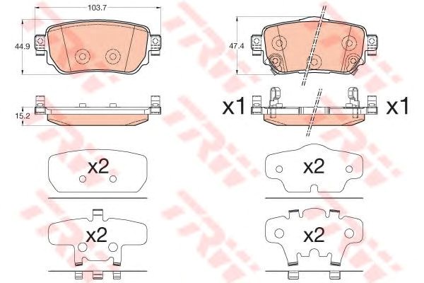 Колодки на гальмо задній дисковий GDB3617 TRW