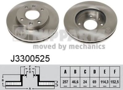 Диск переднього гальма J3300525 NIPPARTS