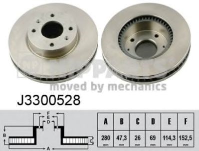 Диск гальмівний передній J3300528 NIPPARTS