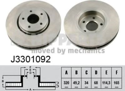 Диск гальмівний передній J3301092 NIPPARTS