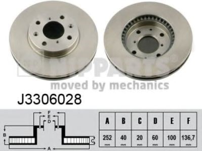 Гальмо дискове переднє J3306028 NIPPARTS