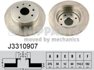 Диск заднього гальма J3310907 NIPPARTS