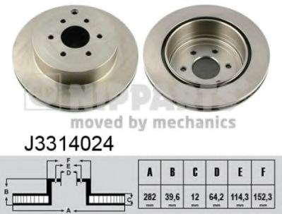 Диск заднього гальма J3314024 NIPPARTS