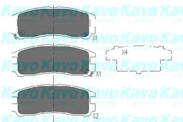 Колодки гальмові задні, дискові KBP5509 KAVO PARTS