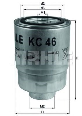 Фільтр паливний mazda 323 iii, v 1.7-2.0 d -98 (вир-во knecht-mahle) KC 46