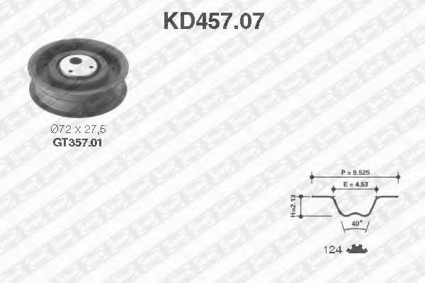 Ремонтний комплект для заміни паса  газорозподільчого механізму KD457.07