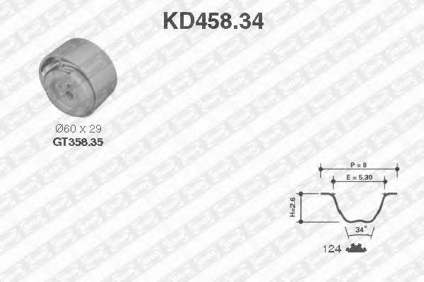 Комплект ременя газорозподільного механізму KD458.34