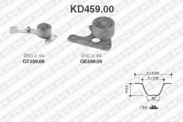 Ремінь ГРМ, комплект KD45900 SNR