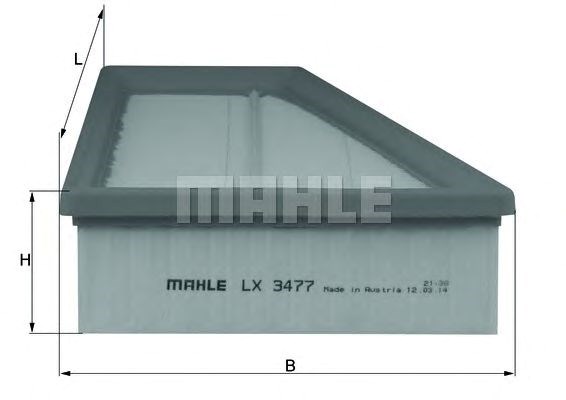 Повітряний фільтр двигуна LX3477 MAHLE