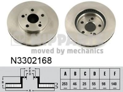 Диск переднього гальма N3302168 NIPPARTS