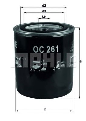 Elh4289 фільтр оливи ( аналогwl7117/oc261) OC 261
