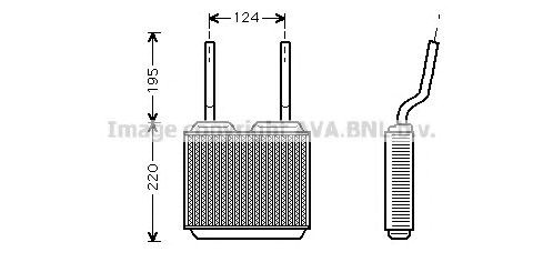 Ava opel радіатор пічки astra f  1,4 1,6 1,8 2,0 1,7d/ td/ tds calibra a (85) OL 6132