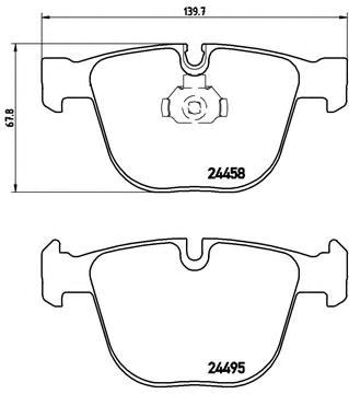 Колодки гальмівні задні, дискові P06050 BREMBO