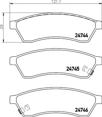 Колодки гальмові задні, дискові P10060 BREMBO