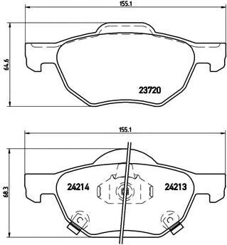 Колодки гальмівні передні, дискові P28036 BREMBO