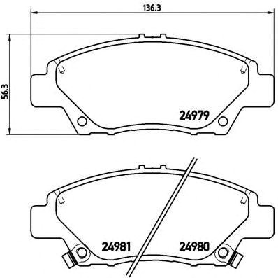 Колодки передні P28050 BREMBO