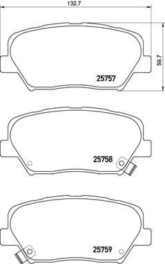Колодки передні P30070 BREMBO