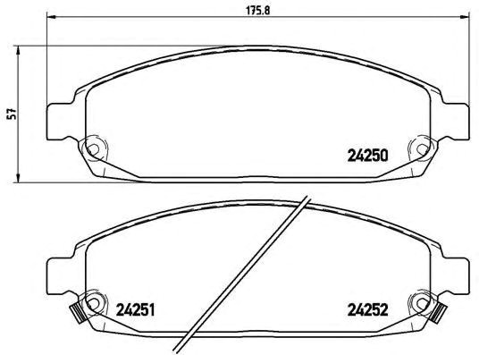 Колодки гальмівні передні, дискові P37010 BREMBO