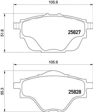 Комплект задніх колодок P61124 BREMBO
