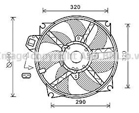 Вентилятор радиатора охлаждения двигателя renault megane iii scenic iii grand scenic iii (rt7563) ava RT7563