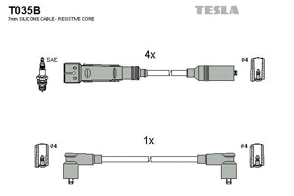 Комплект кабелiв запалювання T035B
