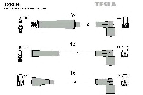 Комплект кабелів високовольтних TG T269B