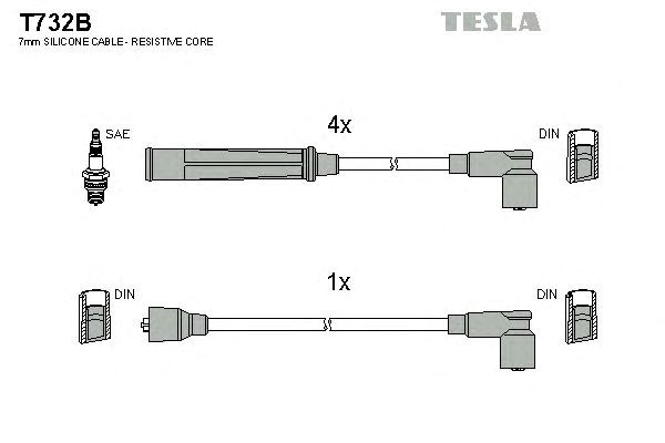 Комплект кабелiв запалювання T732B