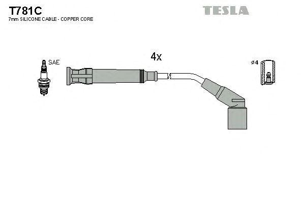 Комплект кабелiв запалювання T781C