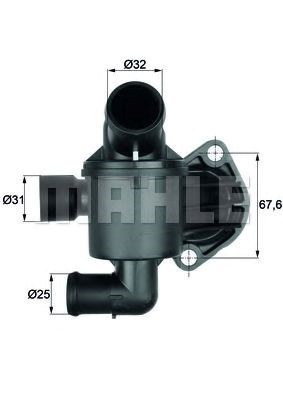 Водяна помпа термостата TI3587 MAHLE