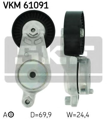 Натяжний ролик, поліклінового реміня (вир-во skf) VKM 61091