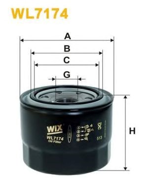 Фільтр масляний toyota/lexus WL7174