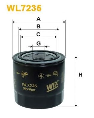 Фільтр масляний двигуна wl7235/op619/2 (вир-во wix-filters) WL7235