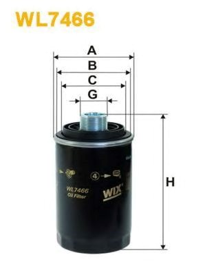 Фільтр масляний двигуна wl7466/op526/7 (вир-во wix-filters) WL7466