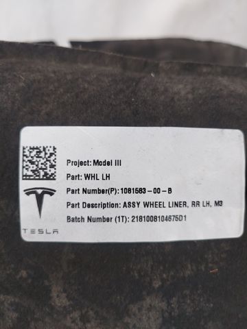 Підкрилок заднього крила, лівий 108158300B TESLA