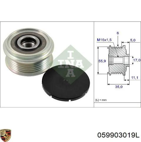 Генератор автомобільний 059903019L PORSCHE