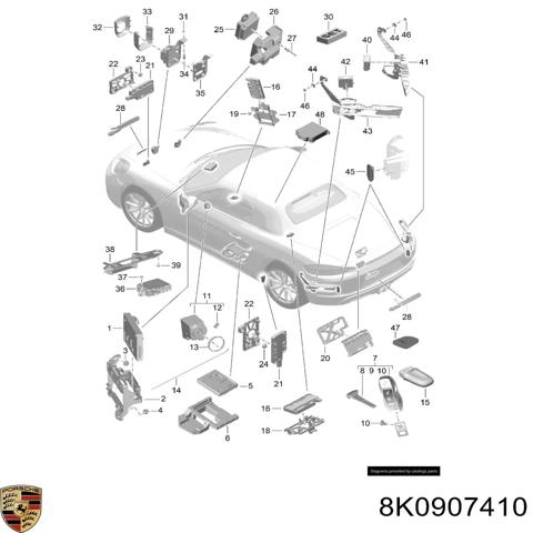 Блок управління системою відкривання воріт гаража 8K0907410 PORSCHE