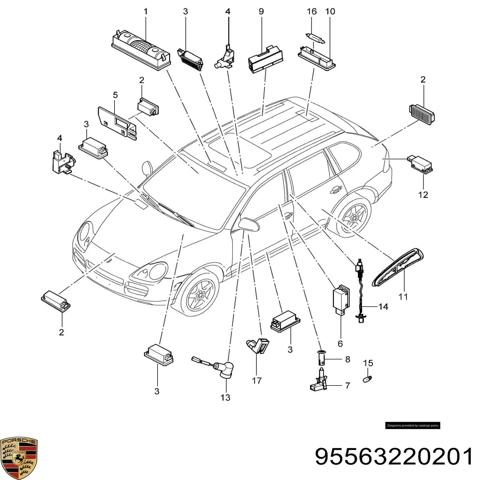 Плафон освітлення кабіни 95563220201 PORSCHE