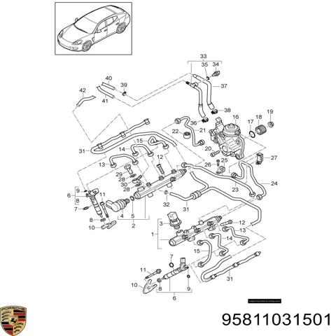 Насос паливний високого тиску (ПНВТ) - DIESEL 95811031501 PORSCHE