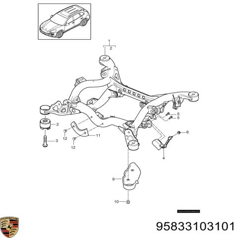 Підрамник задній 95833103101 PORSCHE