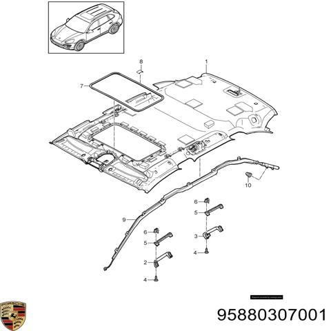Подушка безпеки, збоку, права, AIRBAG 95880307001 PORSCHE